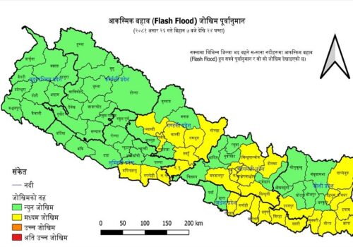 शुक्रबारसम्म मुख्य र सहायक नदीहरुमा बाढीको जोखिम कायमै